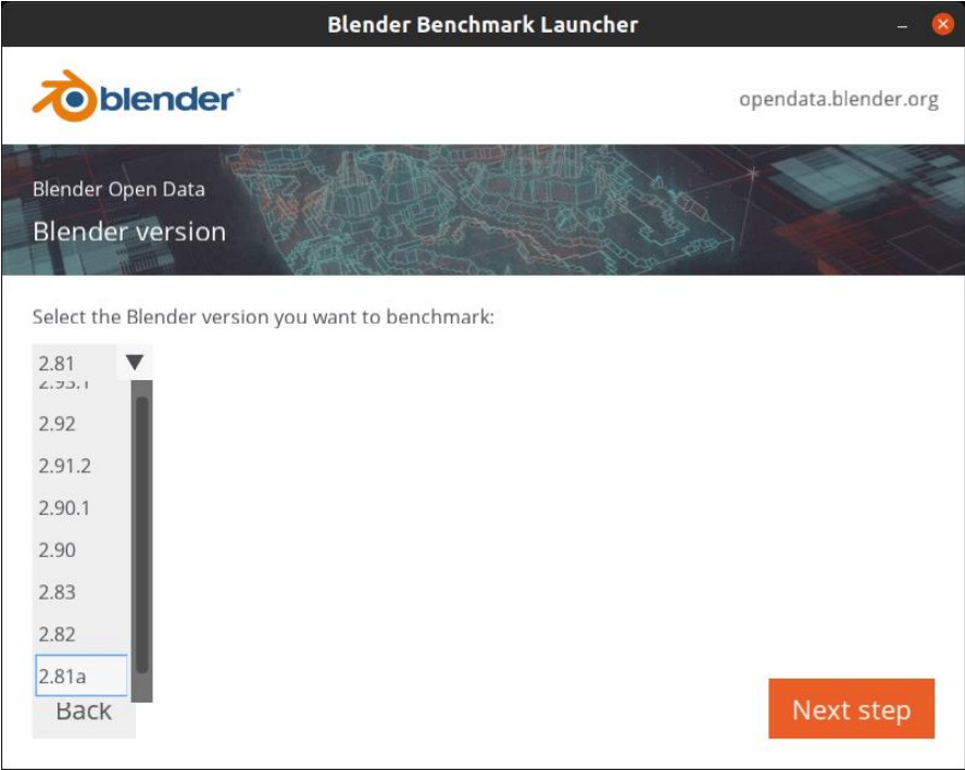 Минимальная версия Blender в Blender Benchmark
